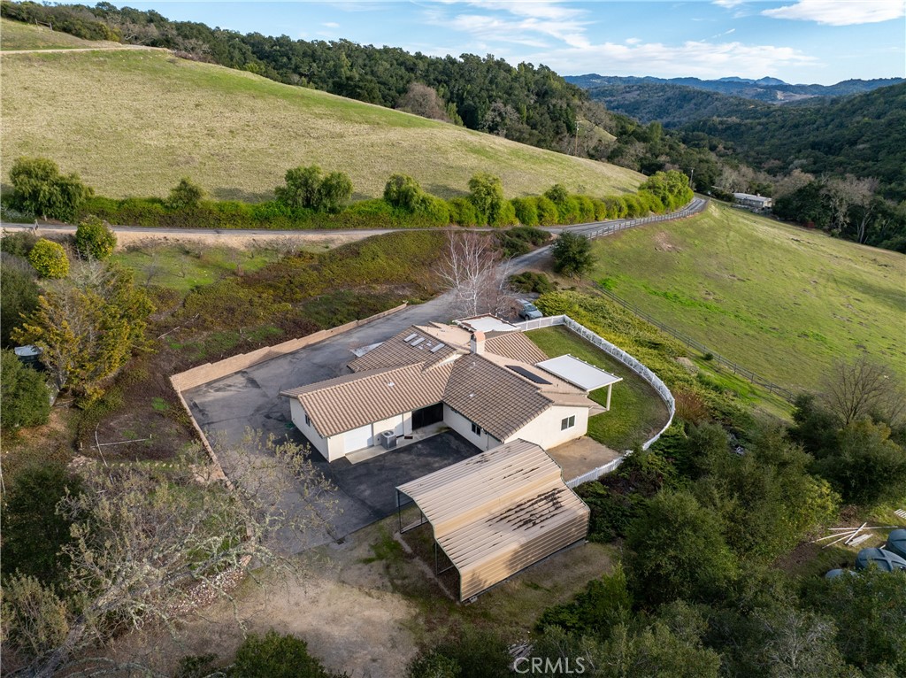 4342 Shadow Canyon Road Templeton, CA 93465 - Photo 48 of 74 an aerial view of a house with green landscape and water view