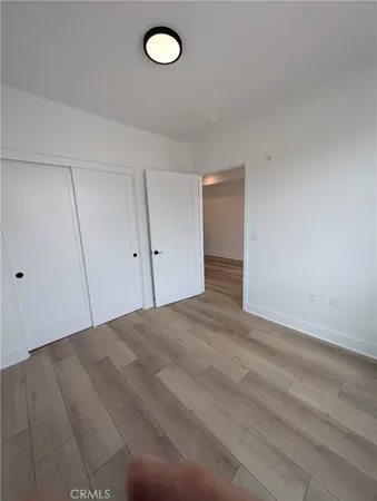 an empty room with closet