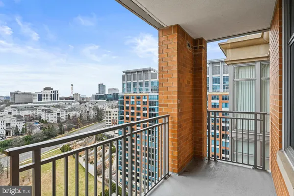 a view of city from a balcony