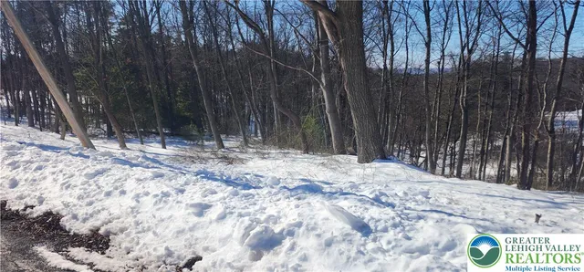 a view of wooden fence and trees