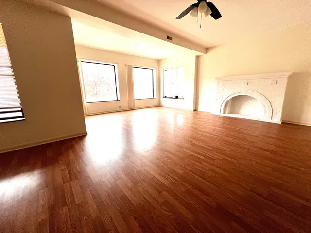 a view of livingroom with wooden floor