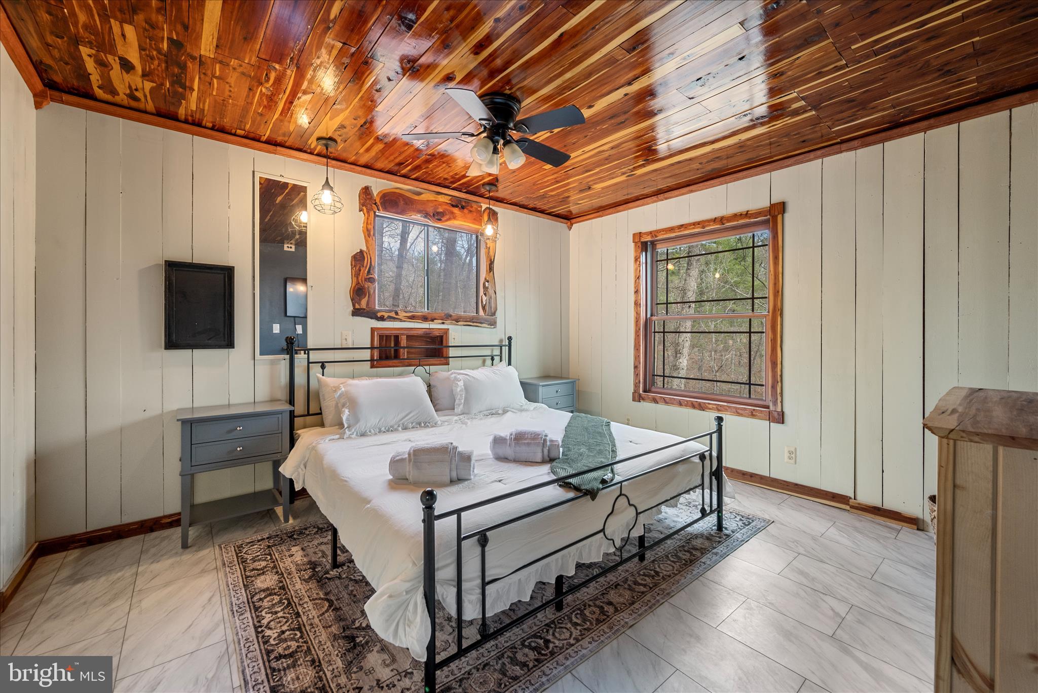 116 Palmer Road Basye, VA 22810 - Photo 18 of 30 Lower level bedroom w/ wood ceiling