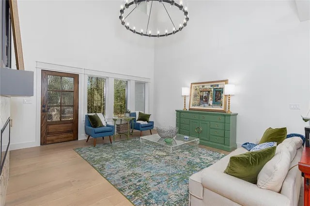 a living room with furniture