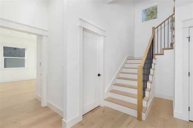 a view of entryway with stairs