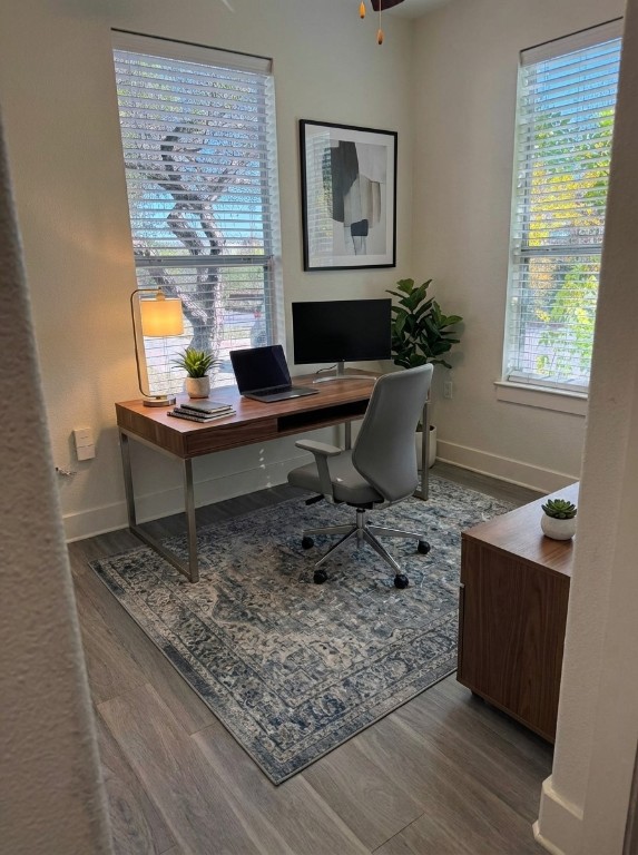 1601 Miriam Avenue, Unit 210 Austin, TX 78702 - Photo 4 of 15 Office area with light wood-type flooring and baseboards