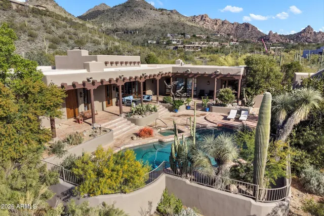a view of a lake with a mountain in the background