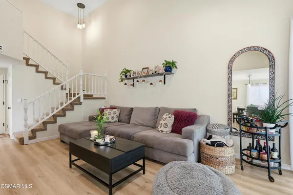 a living room with furniture