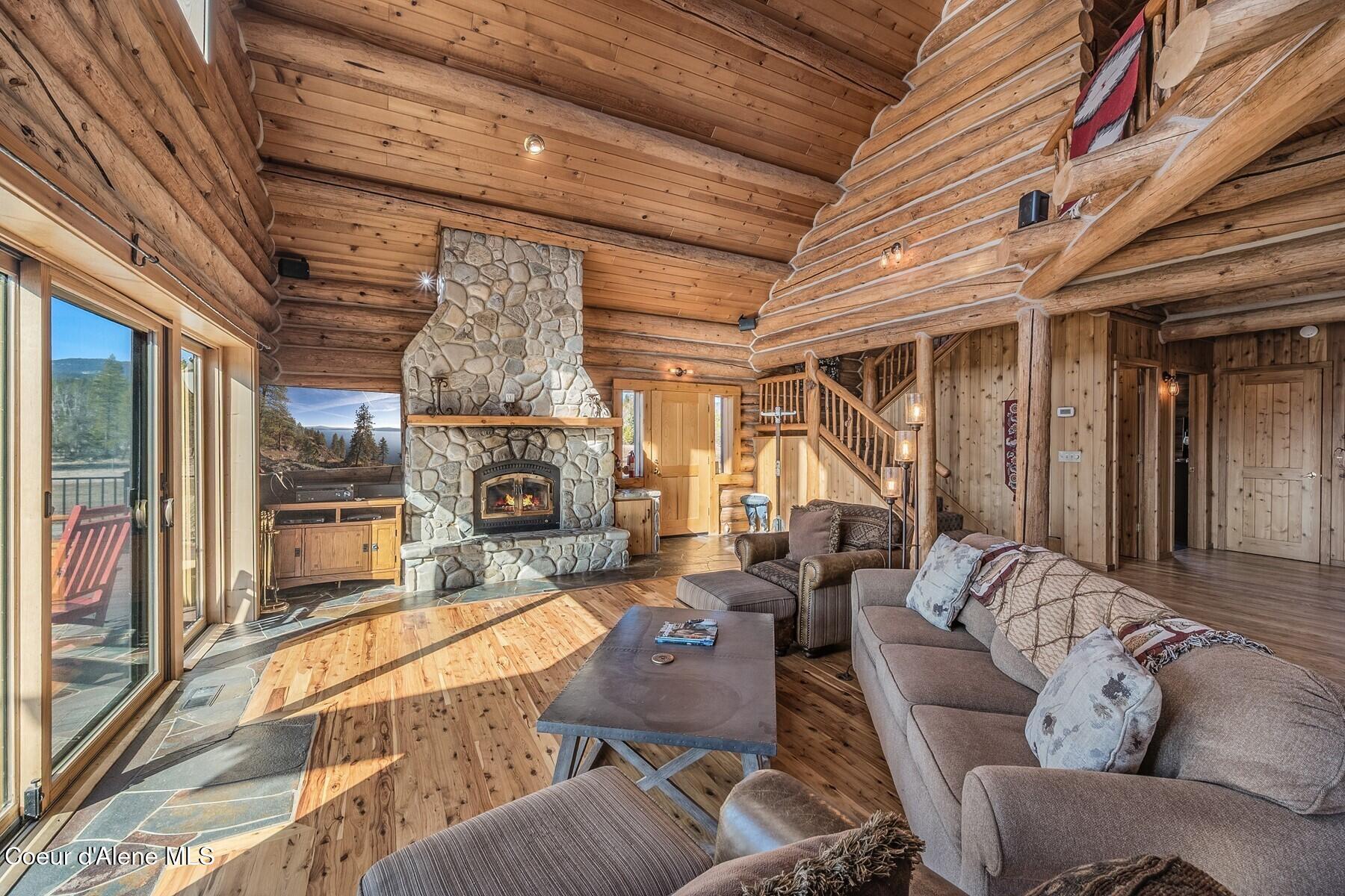 296 Camp Peine Road Sagle, ID 83860 - Photo 18 of 69 Stone Fireplace