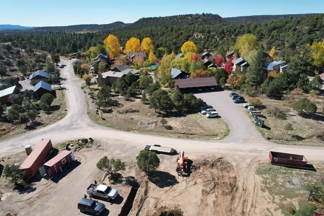 an aerial view of a city