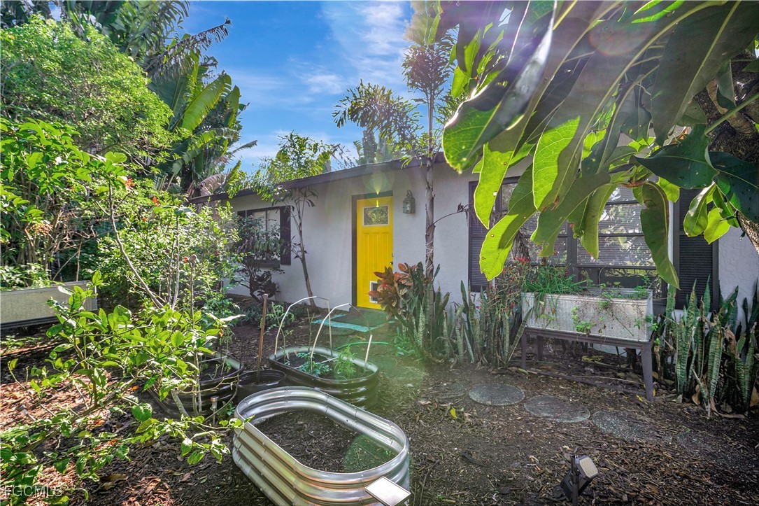a backyard of a house with lots of green space