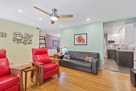 a living room with furniture