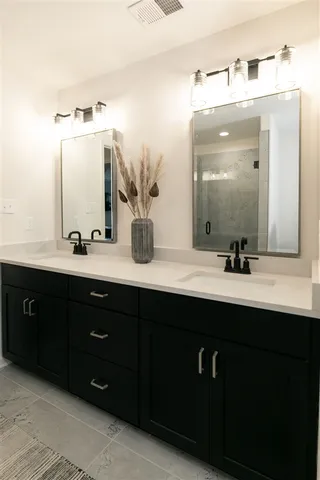 a room with a wooden floor and furniture