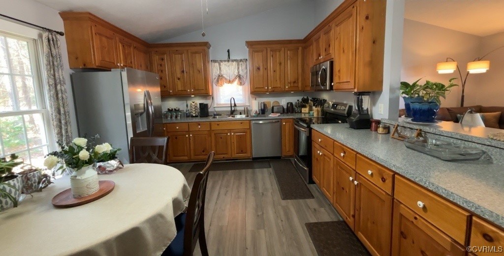 2683 Beulah Church Road St. Stephens Church, VA 23148 - Photo 13 of 23 Kitchen with vaulted ceiling, wood finished floors