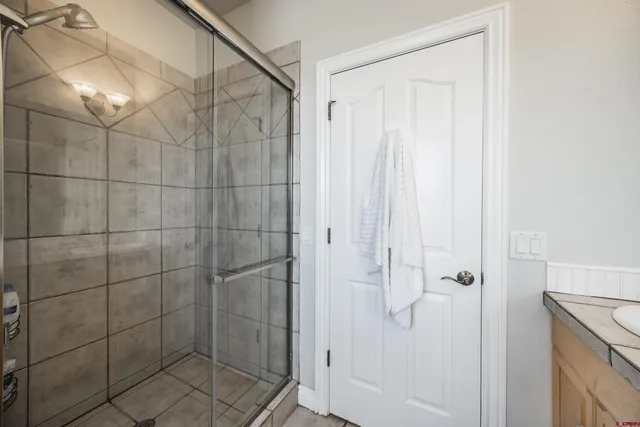 a bathroom with a shower