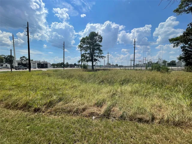 a view of a field with trees