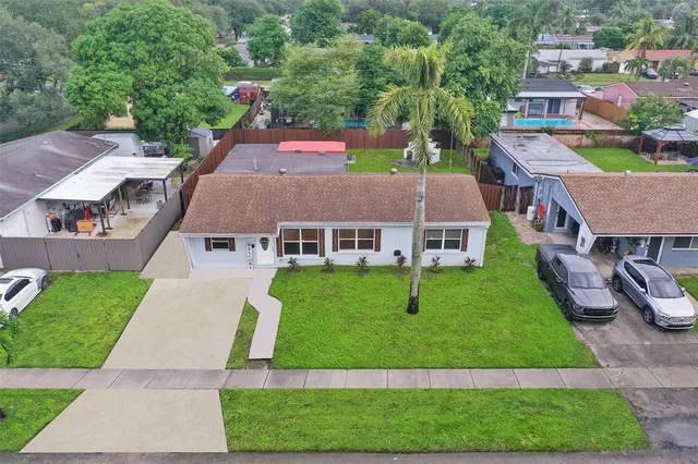 an aerial view of a house