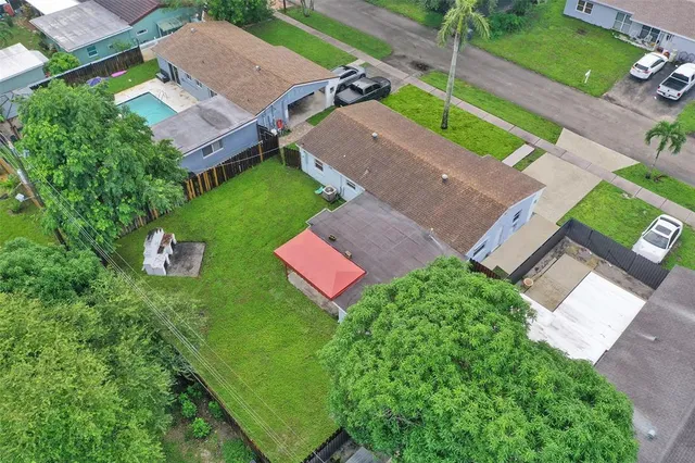 an aerial view of a house