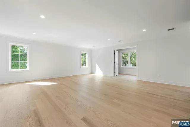 a view of an empty walk in closet