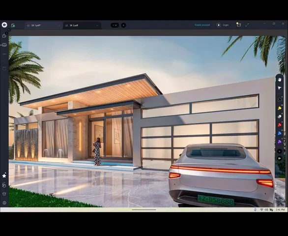 a backyard of a house with outdoor seating