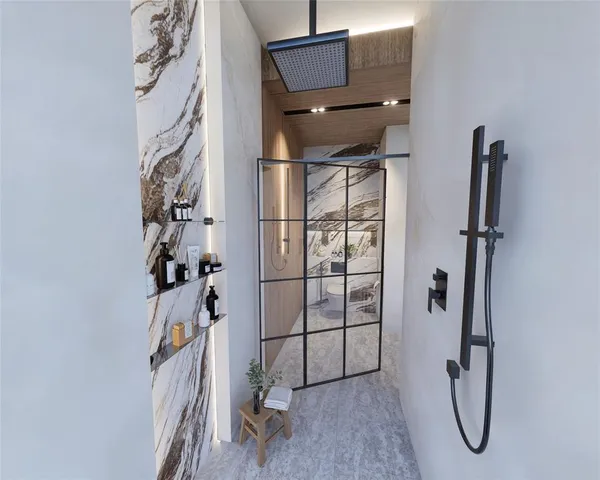 walk in closet with wooden floor