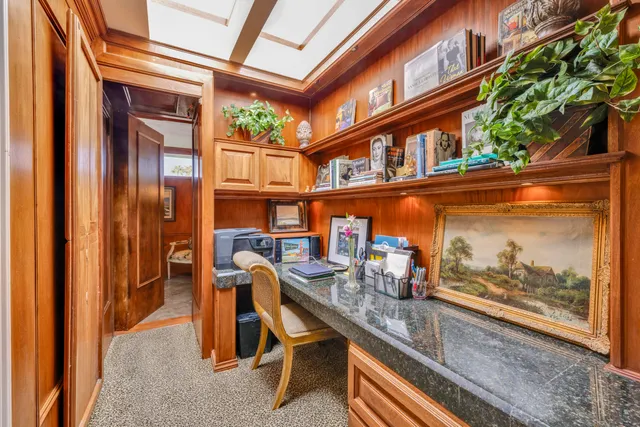 a view of a porch with a door