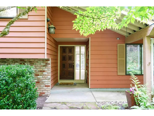 a small garden in the corners of a house