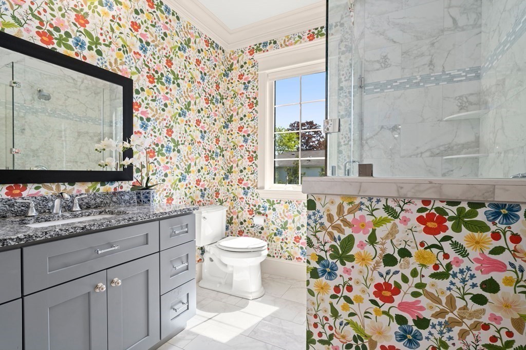 303 Hartman Road Newton, MA 02459 - Photo 11 of 39 a bathroom with a sink toilet and shower