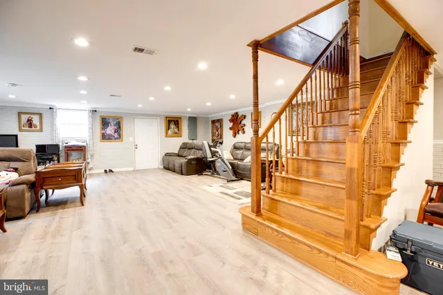 a living room with furniture