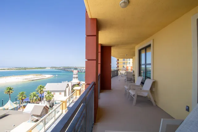a balcony with an ocean view