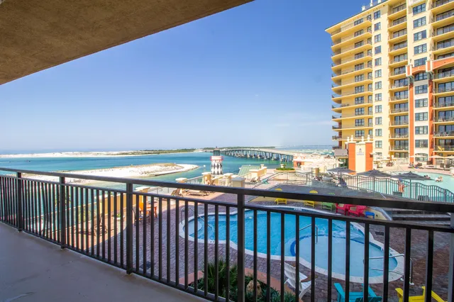 a view of city from a balcony