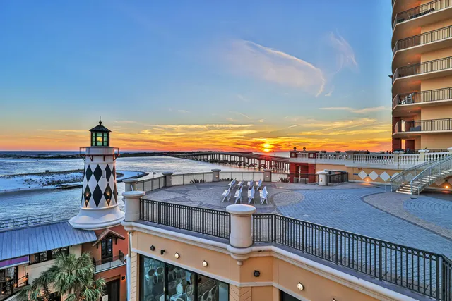 a view of a balcony with an ocean view