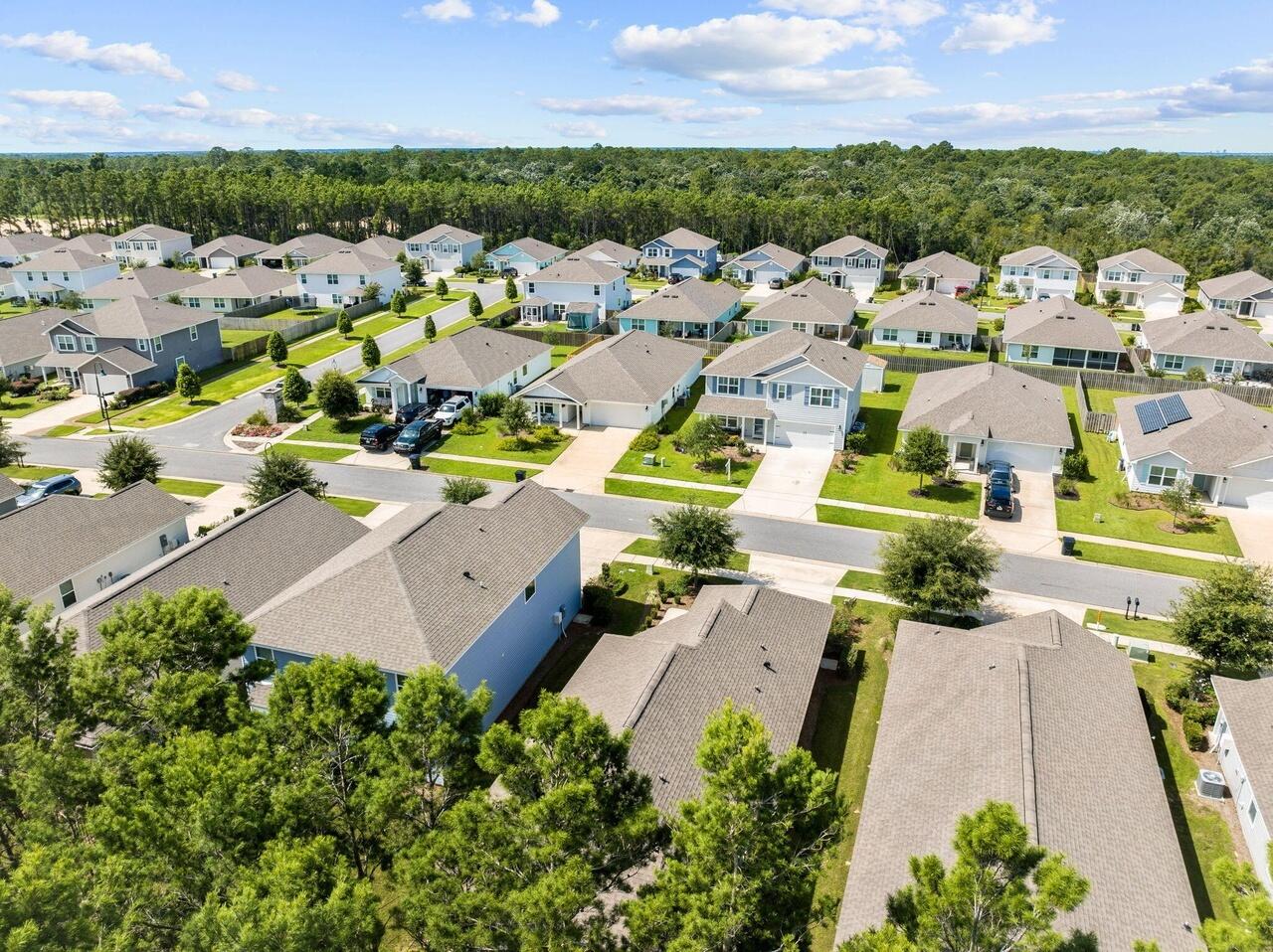 545 Earl Godwin Road Freeport, FL 32439 - Photo 37 of 50 an aerial view of a house with a swimming pool yard and outdoor seating