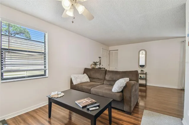 a living room with furniture