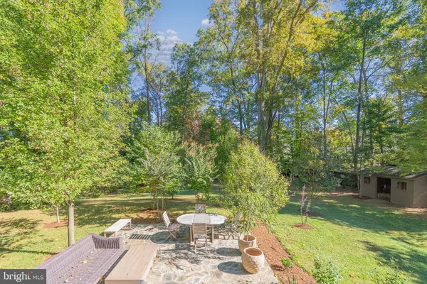 a view of a yard with a trees