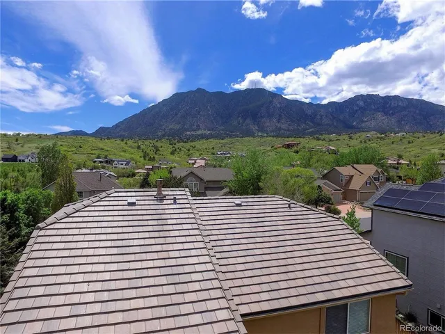 a view of a patio with a table