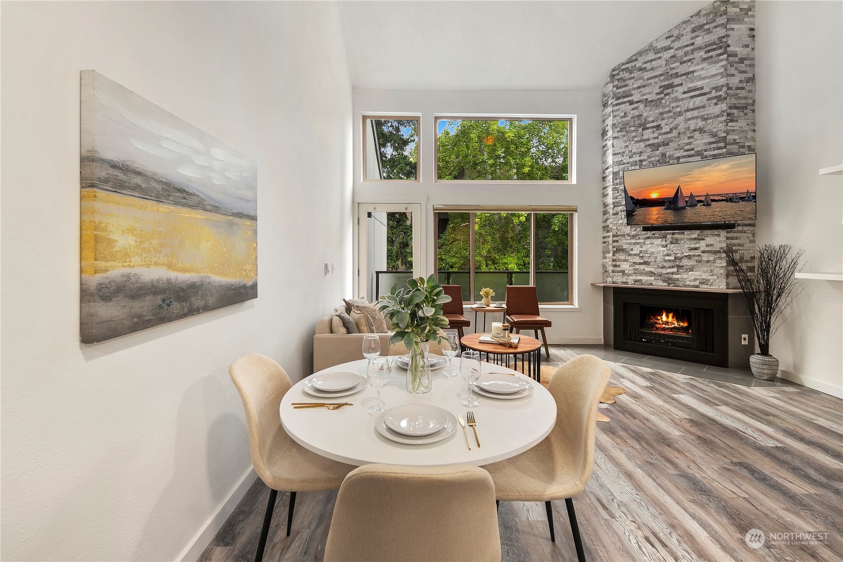 7307 Sand Point Way Northeast, Unit B618 Seattle, WA 98115 - Photo 11 of 23 a view of a dining room with furniture window and outside view