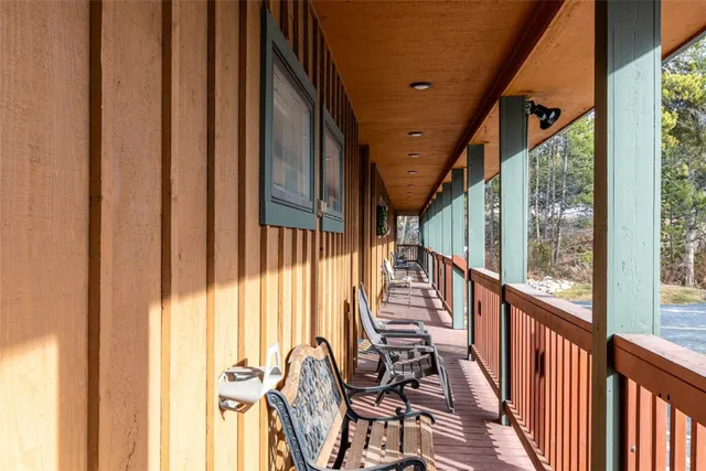 a view of lake from balcony