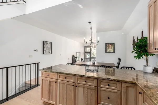 a kitchen with sink and window