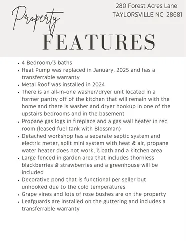 $469,000 | 280 Forest Acres Lane, Taylorsville, NC 28681