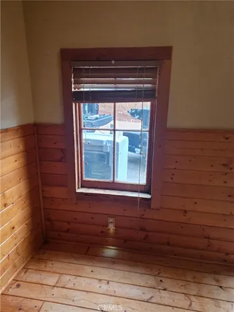 a view of wooden door