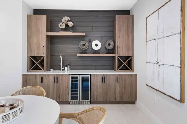 a view of kitchen island with furniture