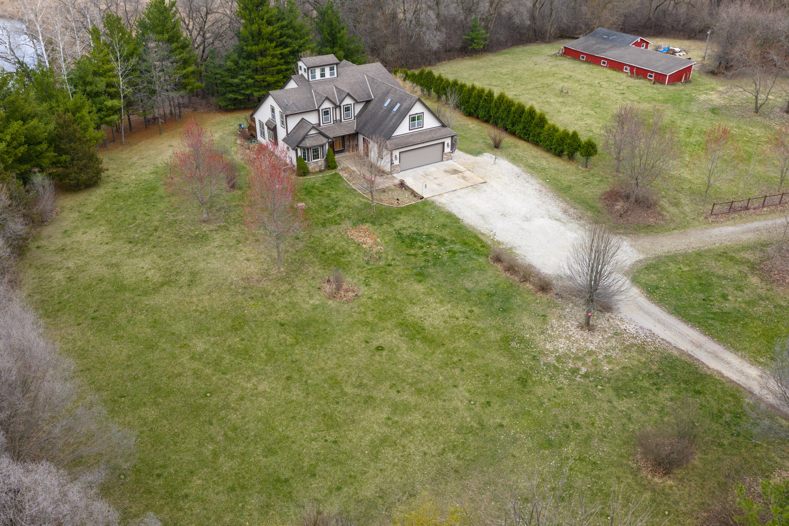 760 Mill Pond Road Dousman, WI 53118 - Photo 2 of 81 Frontal Aerial Pic 2