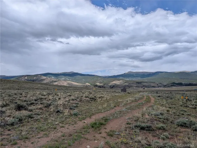 a view of a field with an ocean
