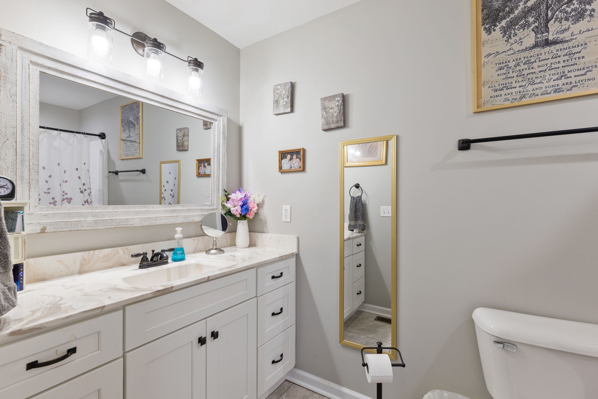 6491 Highway 161 Springfield, TN 37172 - Photo 20 of 32 a bathroom with a granite countertop sink vanity mirror and toilet