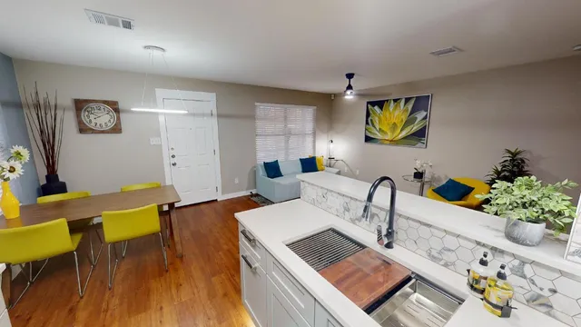 a view of a backyard with a garden