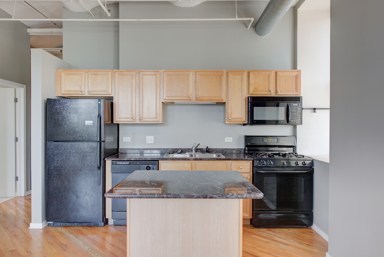 500 South Clinton Street, Unit 230 Chicago, IL 60607 - Photo 10 of 31 a kitchen with a stove a refrigerator and cabinets