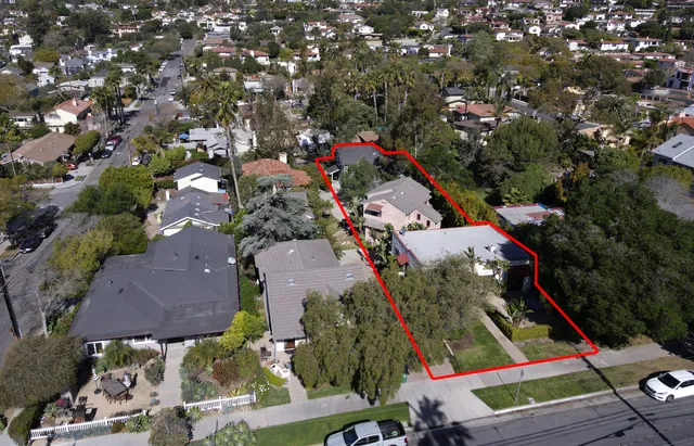 an aerial view of multiple house