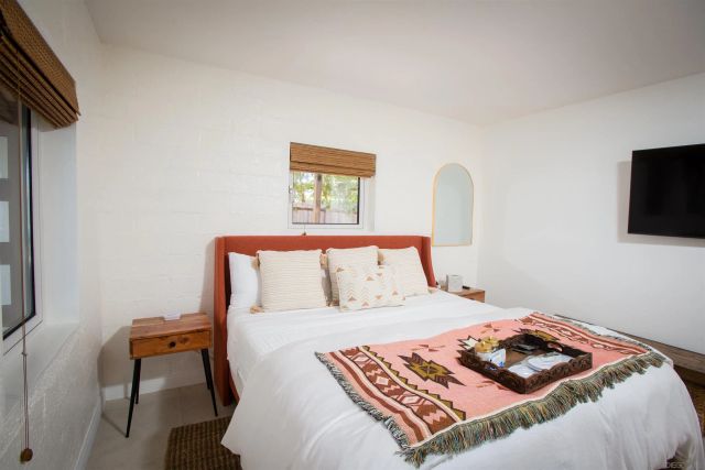 a view of a terrace with a garden