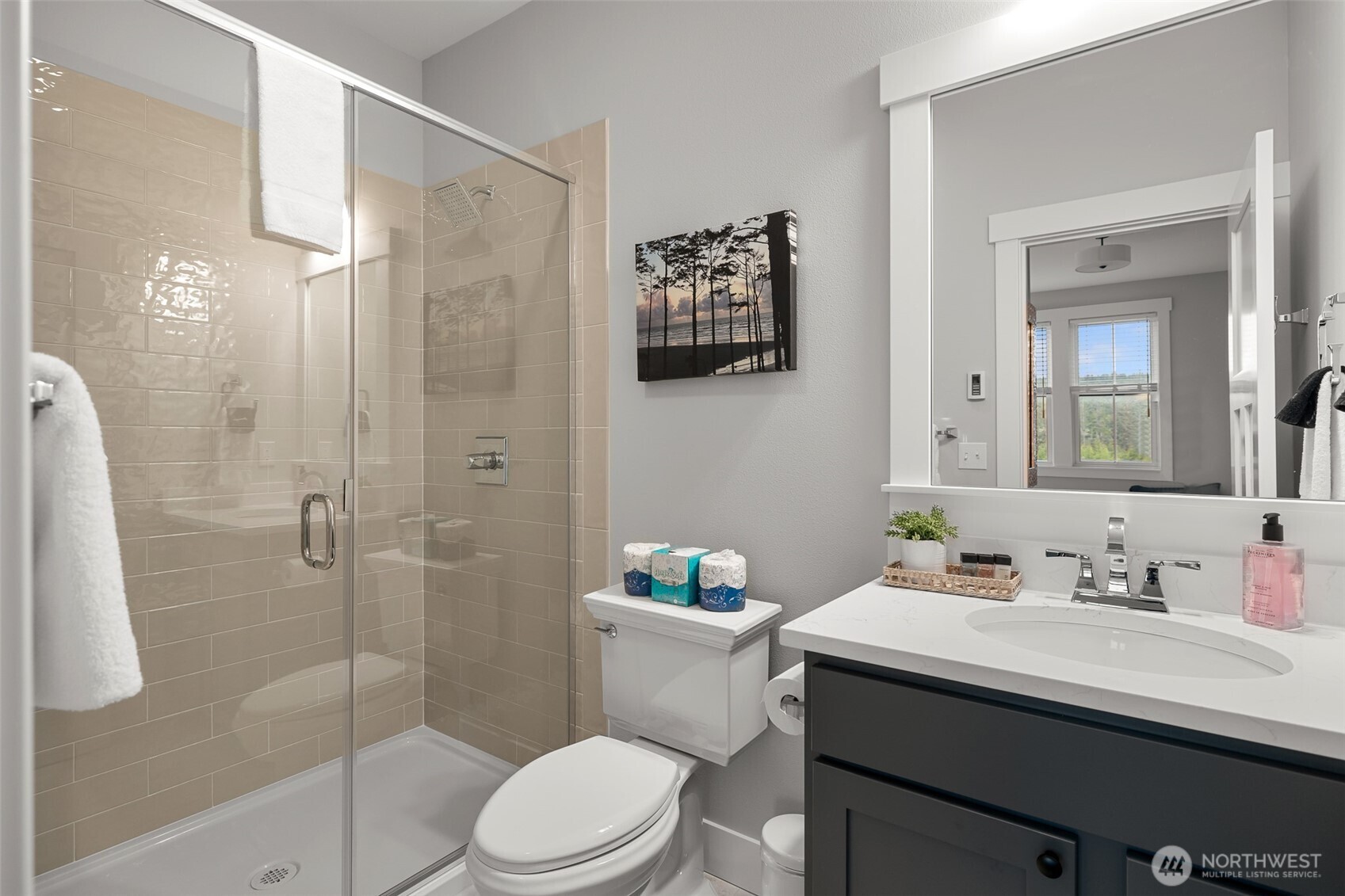 367 Compass Street Pacific Beach, WA 98571 - Photo 28 of 38 a bathroom with a sink a toilet and shower