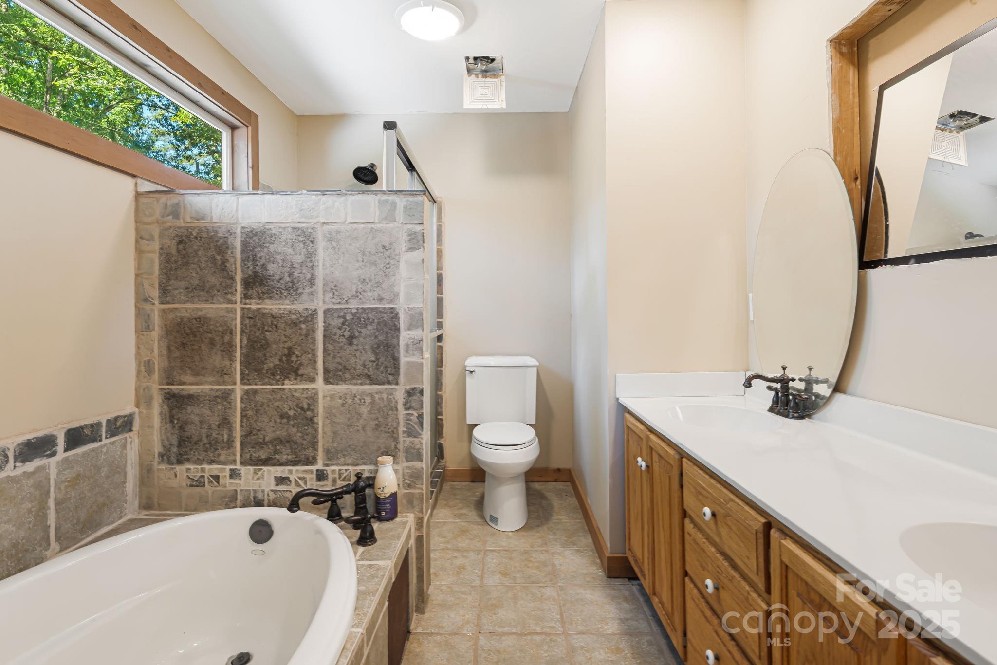 609 Maple Street Brevard, NC 28712 - Photo 9 of 28 a bathroom with a tub sink and mirror